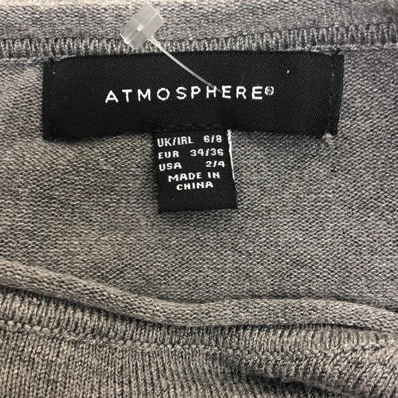 Atmosphere Gray Knit Tunic Pullover Lightweight Sweater Side Zipper Size S - Picture 6 of 6